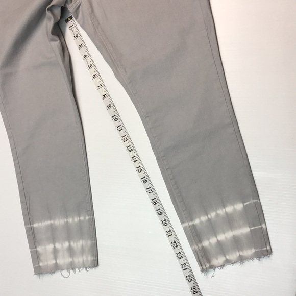 New Loft Curvy High Waist Skinny Crop Light Gray Tie Dye Detail Jean. Sz 10 - Picture 10 of 10